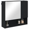 vidaXL Ogledalna omara z vrati Črna 59 x 17 x 55 cm Konstruiran les