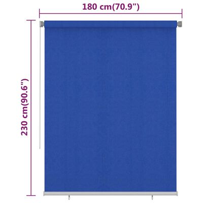 vidaXL Zunanje rolo senčilo 180x230 cm modro HDPE