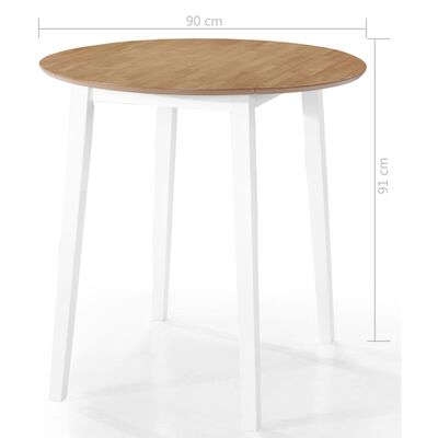 vidaXL Barska miza in stoli 3-delni komplet trden les naravna in bela
