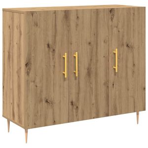 vidaXL Strani &scaron;al Umetni hrast 90 x 34 x 80 cm Konstruiran les