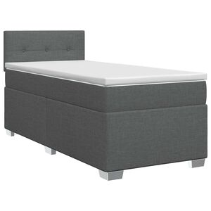 vidaXL Postelja boxspring z vzmetnico Temno siva 80 x 200 cm Blago