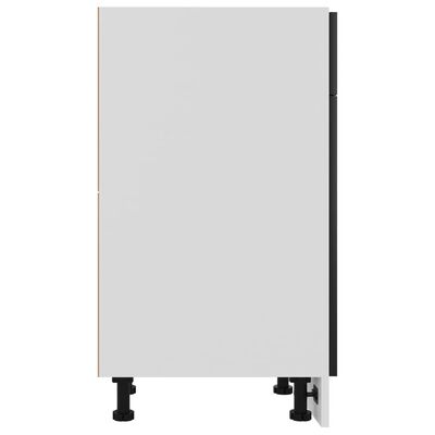 vidaXL Spodnja omarica s predalom črna 40x46x81,5 cm iverna plošča