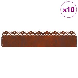 vidaXL Robniki za trato 10 pcs Rjav 103 x 0,05 x 22 cm