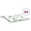 vidaXL Blazine za vrtne stole 4 kosi vzorec listja 50x50x4 cm tkanina