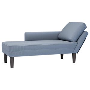 vidaXL Chaise Lounge z blazino Temno modro Corduroy tkanina