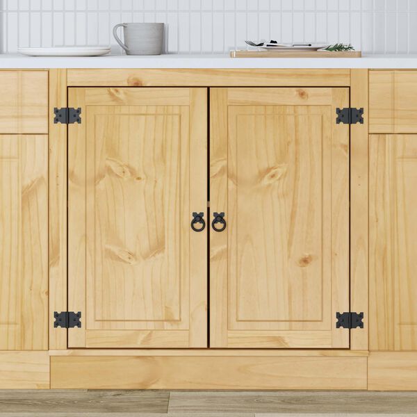 vidaXL Za omarice s polico z vrati SKI Medeno Rjava 80 x 46 x 81,5 cm