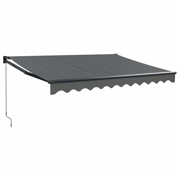 vidaXL Zložljiva tenda antracitna 3,5x2,5 m blago in aluminij