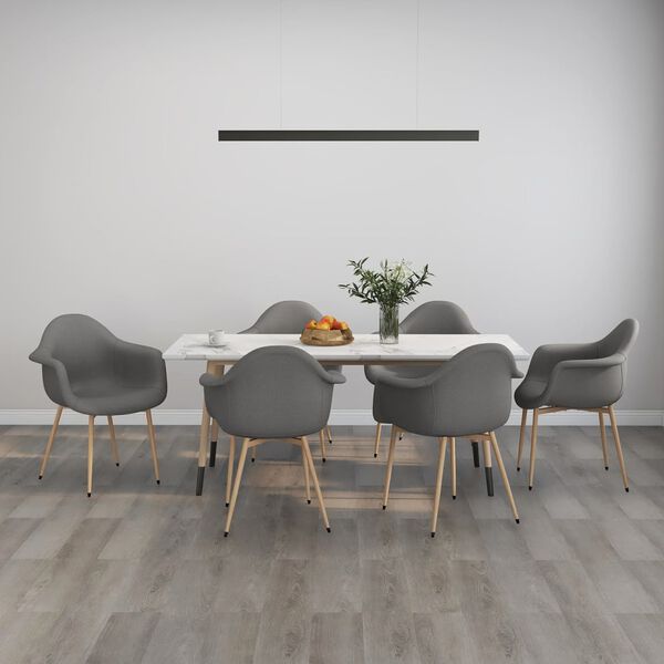 vidaXL Jedilni stoli 6 kosov svetlo sivo blago