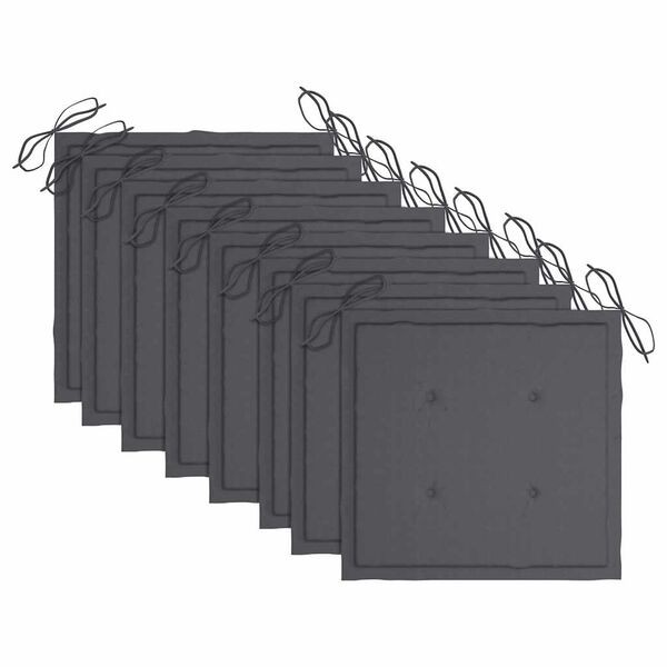 vidaXL Zložljivi zunanji stoli z blazinami 8 kosov trden akacijev les