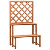 vidaXL Stojalo za rože z mrežo oranžno 70x42x120 cm trden les jelke
