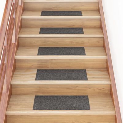 vidaXL Samolepilne preproge za stopnice 15 kosov 60x25 cm sivo rjave