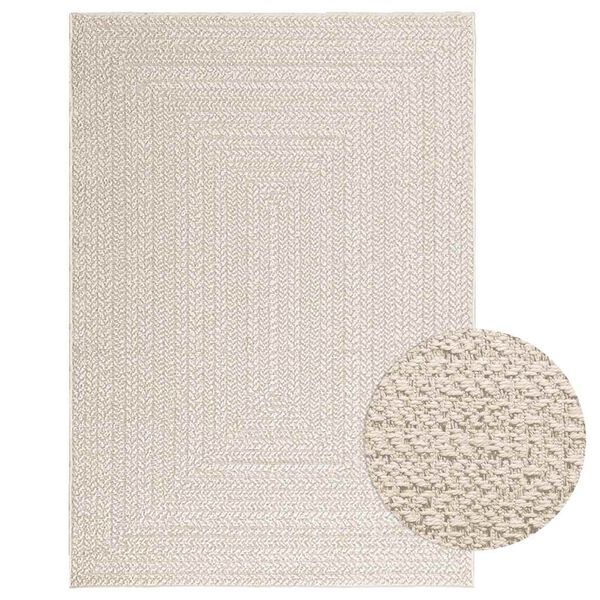 vidaXL Rug "ZIZUR" Cream 120x170 cm Juta videz Notranje in zunanje