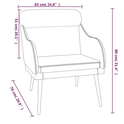 vidaXL Fotelj svetlo siv 63x76x80 cm žamet