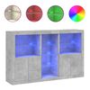 vidaXL Komoda z LED lučkami betonsko siva 162x37x100 cm