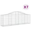 vidaXL Obokana gabionska ko&scaron;ara 7 kosov 200x30x60/80cm cinkano železo
