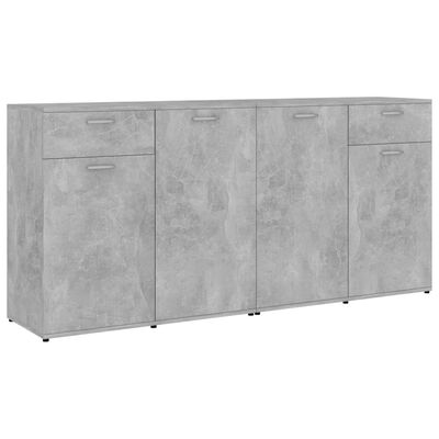 vidaXL Komoda betonsko siva 160x36x75 cm iverna plošča