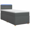 vidaXL Postelja boxspring z vzmetnico Temno siva 80 x 200 cm Blago