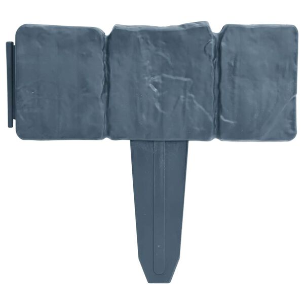 vidaXL Plastična vrtna ograja videz kamna 41 kosov 10 m