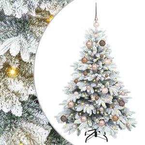 vidaXL Umestno božično drevo med 150 LED Bela 120 cm PE in PVC