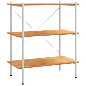 vidaXL 3-nadstropni regal s policami bel in hrast 80x40x92 cm