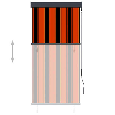 vidaXL Zunanje rolo senčilo 80x250 cm oranžno in rjavo