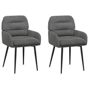 vidaXL Jedilni stoli 2 kos Žamet Temno siva 59 x 59,5 x 90 cm
