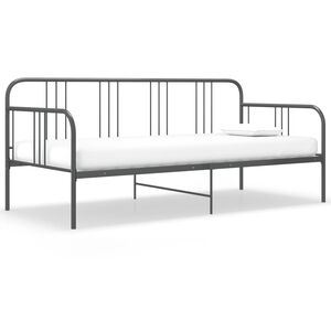 vidaXL Posteljni okvir siv kovinski 90x200 cm