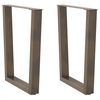 vidaXL Noge za jedilno mizo v obliki črke V, 2 kosa, naravno jeklo, 70 x (72-73,3) cm, jeklo