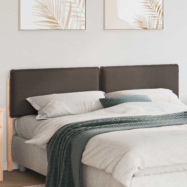 vidaXL Tapecirano vzglavje z vzglavjem Naravna in svetlo siva 200 cm