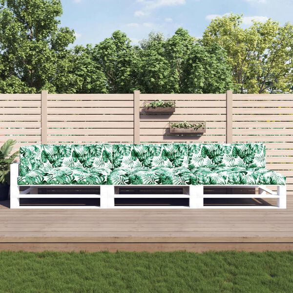 vidaXL Blazine za palete 7 kosov blago z vzorcem listja