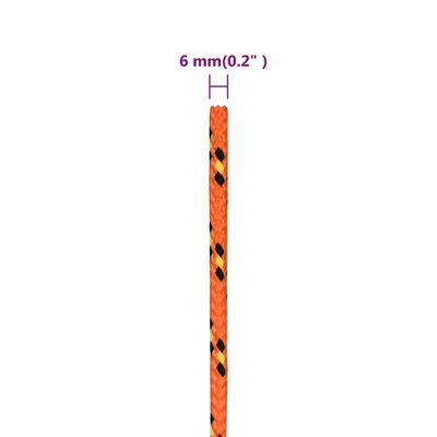 vidaXL Vrv za čoln oranžna 6 mm 100 m polipropilen