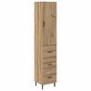 vidaXL Visok predalnik Umetni hrast 34,5 x 34 x 180 cm Inženirski les