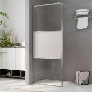 vidaXL Steklena pregrada za tu&scaron; z delno mlečnim ESG steklom 80x195 cm