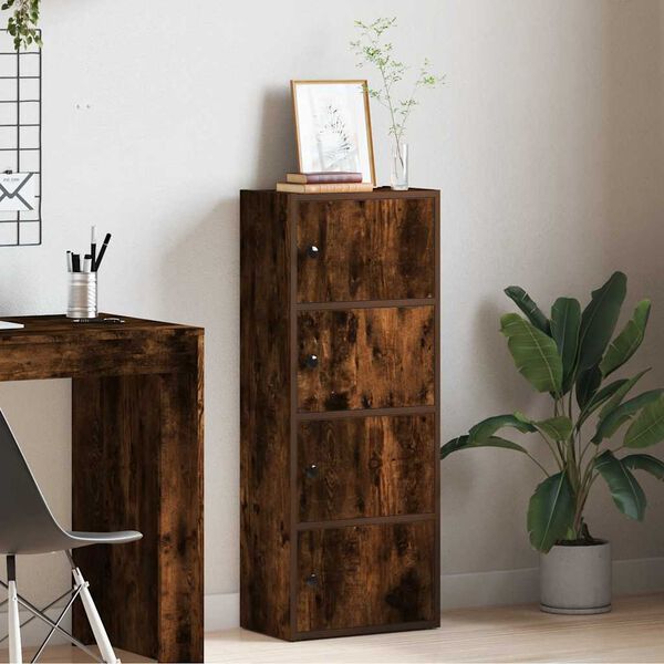 vidaXL Knjižna omara dimljeni hrast 40x24x102 cm inženirski les