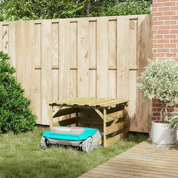 vidaXL Garaža za robotsko kosilnico Rjava 84 x 80 x 56 cm