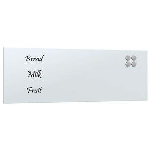vidaXL Stenska magnetna tabla bela 80x30 cm kaljeno steklo