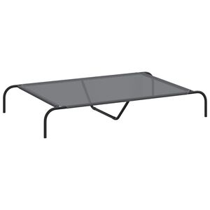 vidaXL dvignjena pasja postelja siva 130x80x20 cm tekstilen in jeklo