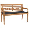 vidaXL Klop Batavia z antracitno blazino 120 cm trdna tikovina