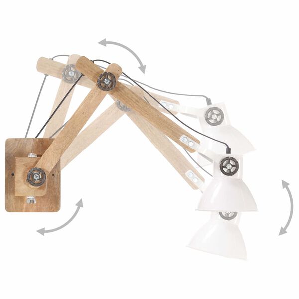 vidaXL Stenska industrijska svetilka bela okrogla E27