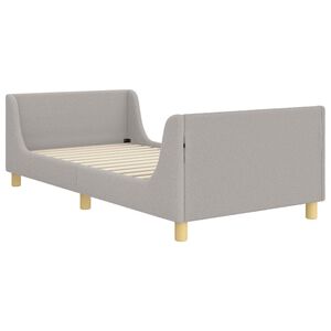 vidaXL Otro&scaron;ki posteljni okvir z vznožjem Svetlo siva 80x200 cm Boucl&eacute;