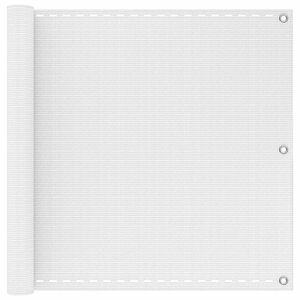 vidaXL Balconska mreža Bela 75 x 700 cm HDPE in aluminij