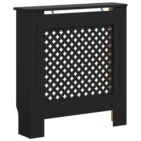 vidaXL Pokrov za radiator MDF črn 78 cm
