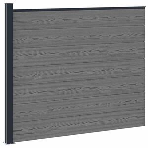 vidaXL Plo&scaron;ča ograje WPC in aluminij Siva