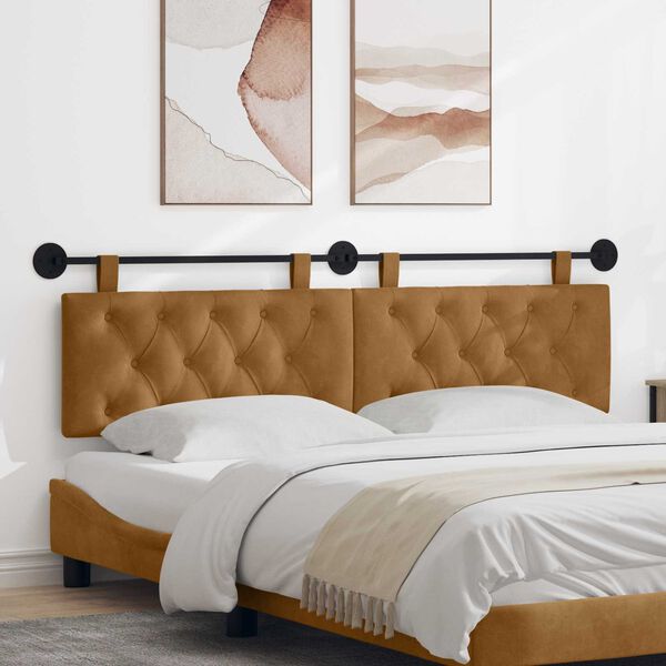 vidaXL Visoki naslon za glavo Rjava 190 x 55 x 7 cm Žamet