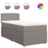 vidaXL Box spring postelja z vzmetnico taupe 90x200 cm blago