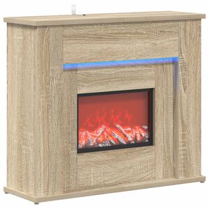 vidaXL Kamin z LED-trakom Sonoma 63 x 20 x 54,5 cm Inženirski les