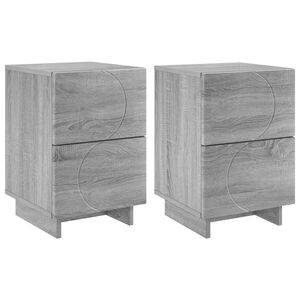 vidaXL Nočna omarica 2 kos Siva Sonoma 33,5 x 34,5 x 50 cm