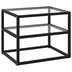 vidaXL Konzolna mizica prozorna 50x40x40 cm kaljeno steklo