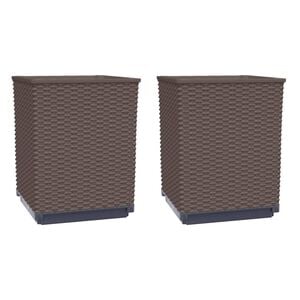 vidaXL Visok lonec 2 kosa rjave barve 30x30x37 cm polipropilen