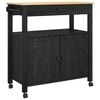 vidaXL Kuhinjski voziček Enobarvno Črna 88,5 x 40 x 48 cm